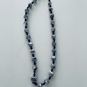Black and White Clay Necklace